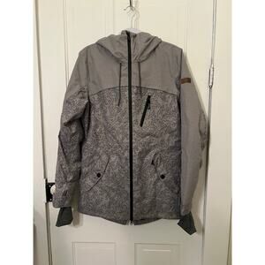 Roxy Womens Stated Jacket insulated ski snowboard winter coat medium gray EUC